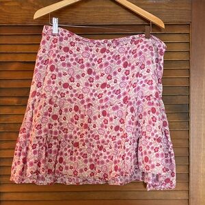 GAP Pink Floral linen A-Line mini Skirt